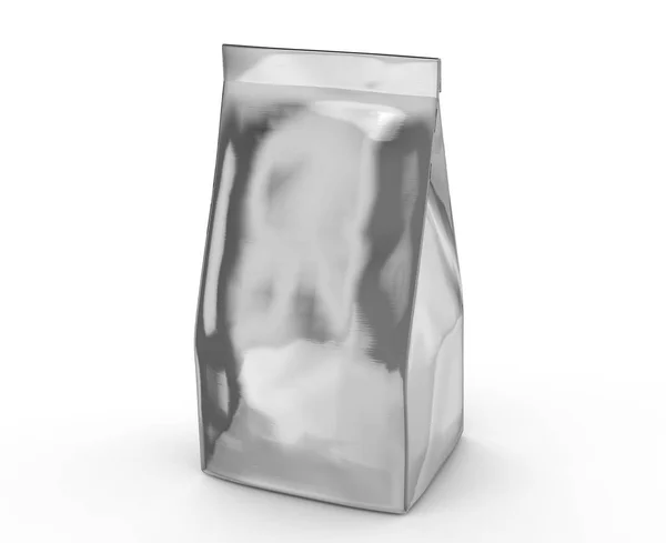 Makieta torba srebrne ziarna kawy — Zdjęcie stockowe
