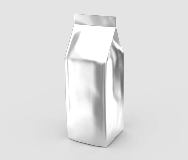 Makieta torba srebrne ziarna kawy — Zdjęcie stockowe