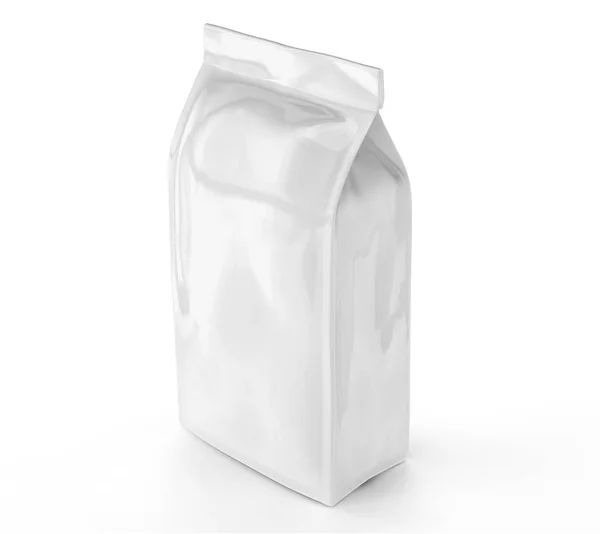 Makieta torba na perłowy białe ziarna kawy — Zdjęcie stockowe