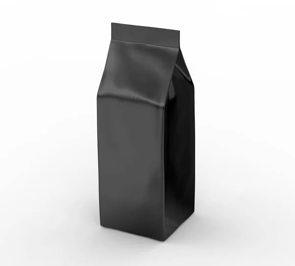 Schwarze Kaffeebohnensack-Attrappe — Stockfoto