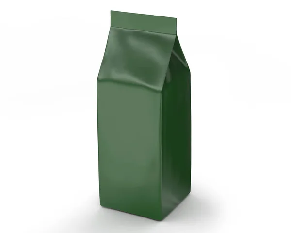 Zielone ziarno kawy torba makieta — Zdjęcie stockowe