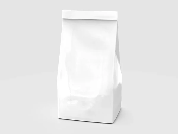Gyöngy fehér kávé bab zsák makett — Stock Fotó