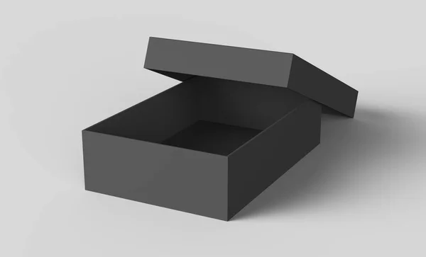 Platte zwarte doos mockup — Stockfoto