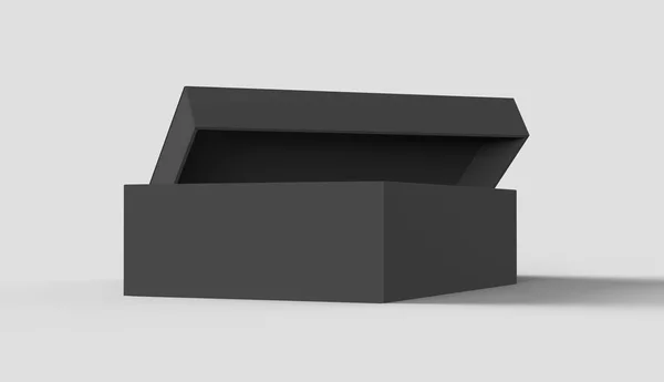 Platte zwarte doos mockup — Stockfoto