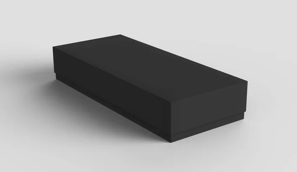 Plochá černá skříňka maketa — Stock fotografie