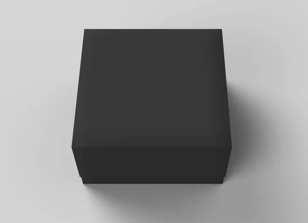 フラット ブラック ボックス モックアップ — ストック写真
