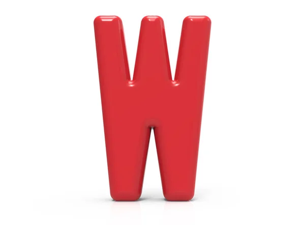 Piros betű W — Stock Fotó
