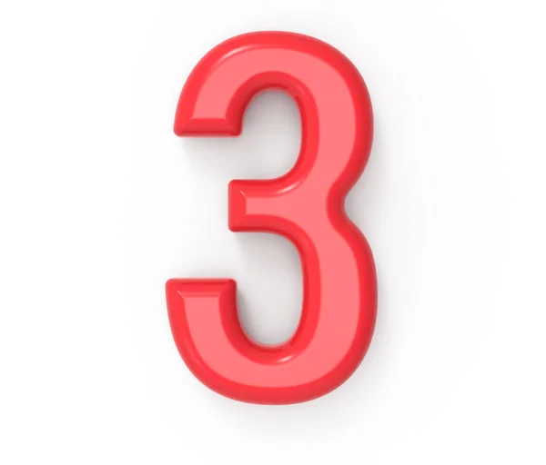 Red number 3 — Stock Photo, Image