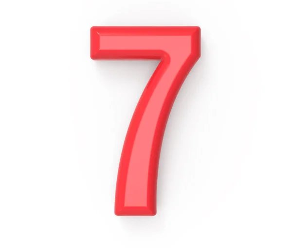 Red number 7 — Stock Photo, Image