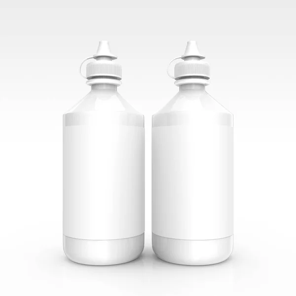 Contactos Solución botellas mockup — Foto de Stock