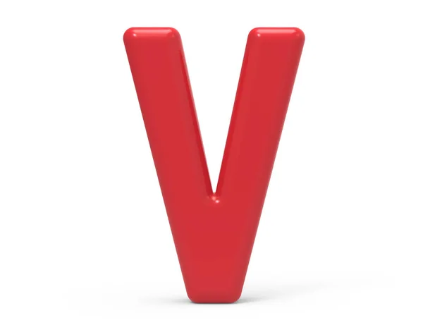 Rode letter v — Stockfoto