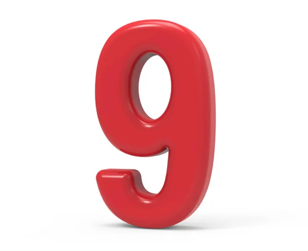 Numero rosso 9 — Foto Stock