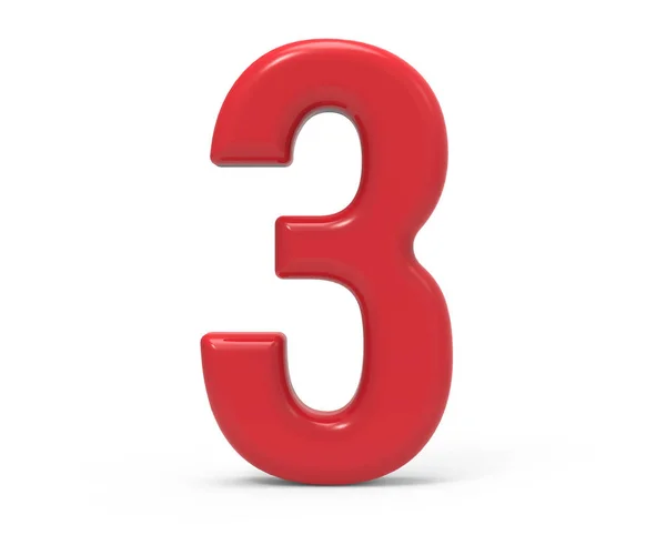 Red number 3 — Stock Photo, Image