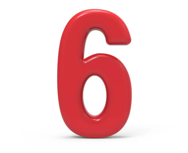 Red number 6 — Stock Photo, Image