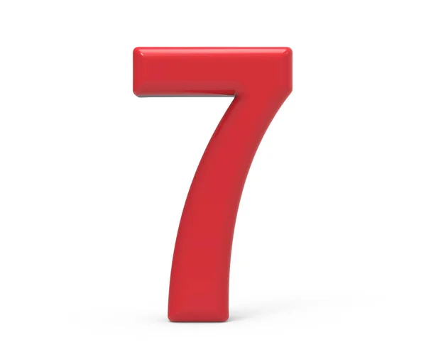 Rojo número 7 — Foto de Stock