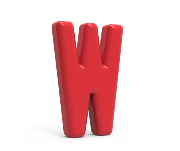 Röd bokstaven w — Stockfoto