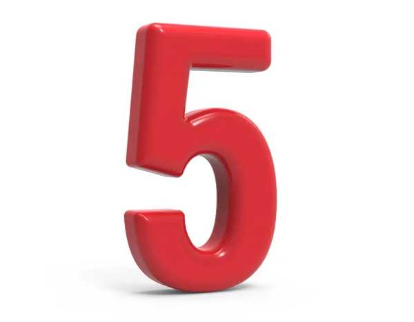 Red number 5 — Stock Photo, Image