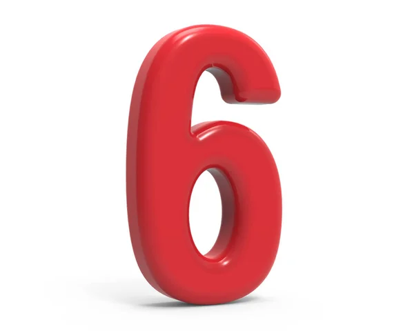 Red number 6 — Stock Photo, Image