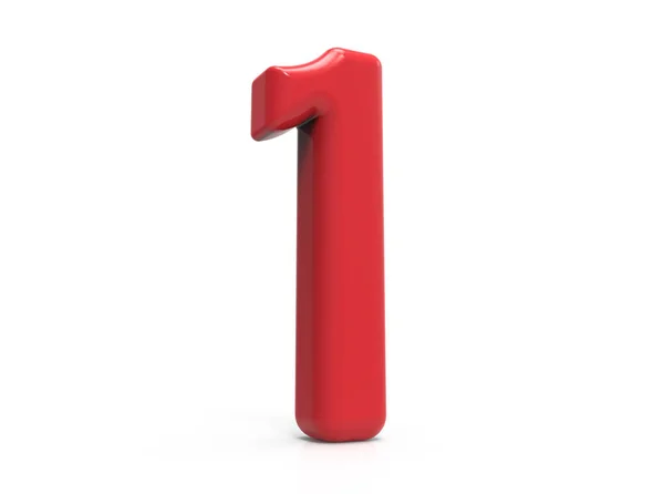 Red number 1 — Stock Photo, Image