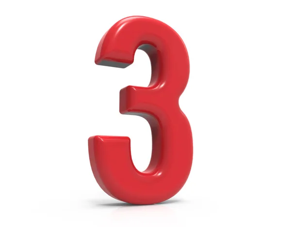 Red number 3 — Stock Photo, Image