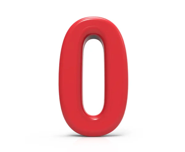 Röd siffra 0 — Stockfoto