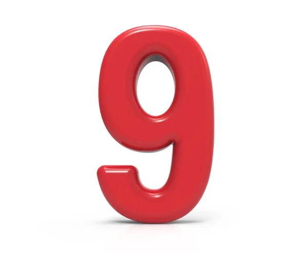 Red number 9 — Stock Photo, Image