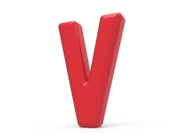 Czerwone litery v — Zdjęcie stockowe