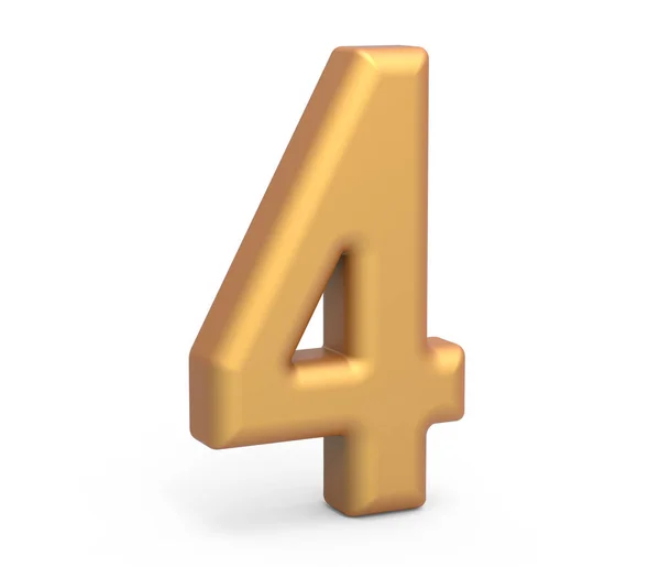 Golden number 4 — Stock Photo, Image