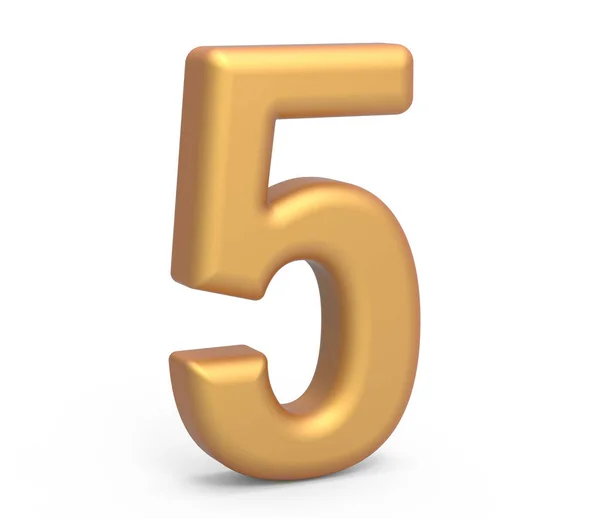 Golden number 5 — Stock Photo, Image