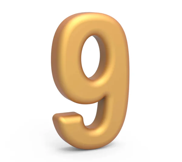 Golden number 9 — Stock Photo, Image