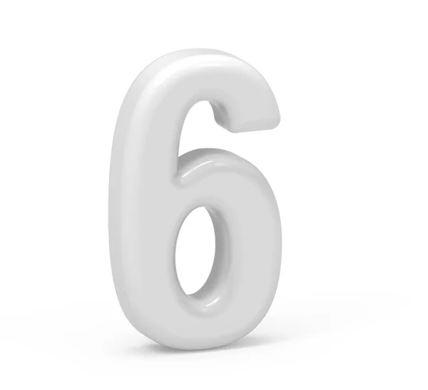 Pearl white number 6 — Stock Photo, Image