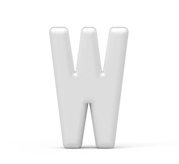 Pärla Vit bokstaven W — Stockfoto