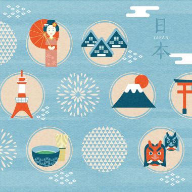 Japonya kültür simgesi tasarım