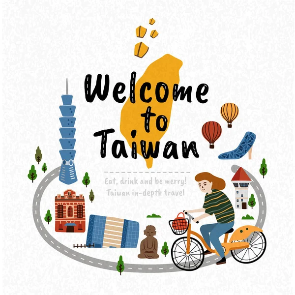 Bienvenido a TAIWAN — Archivo Imágenes Vectoriales