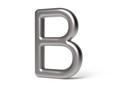3D render metalik alfabe B