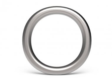 3D render metalik alfabesi O