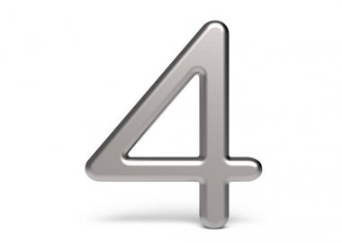 3D render metalik sayı 4
