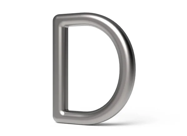 3D renderizar alfabeto metálico D — Foto de Stock