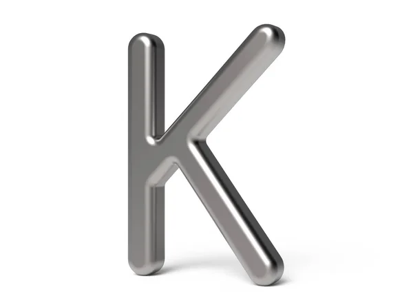 Rendi 3D l'alfabeto metallico K — Foto Stock