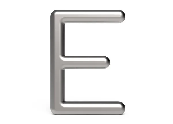 3D render fémes ábécé E — Stock Fotó