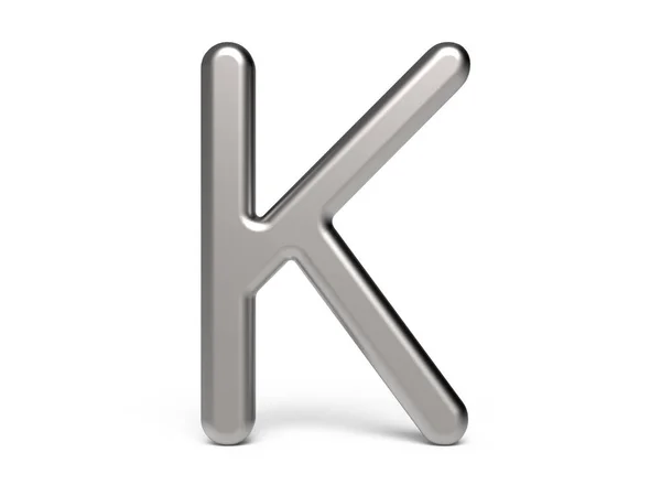 3D render metalik alfabe K — Stok fotoğraf