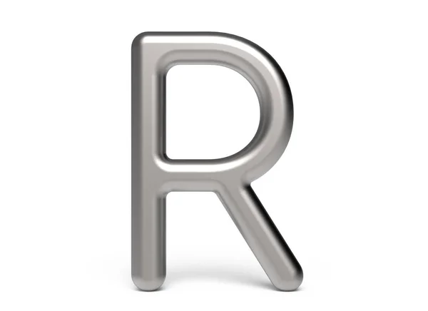 3D render metallic alphabet R — Stock Photo, Image