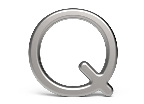 3D vykreslení kovové abecedy Q — Stock fotografie