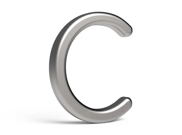 3D rendern metallisches Alphabet c — Stockfoto