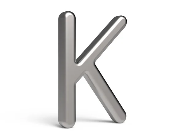 3D render metalik alfabe K — Stok fotoğraf