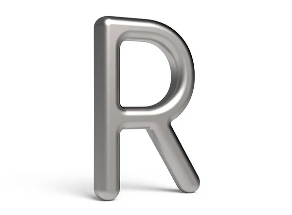 3D renderizar alfabeto metálico R — Fotografia de Stock