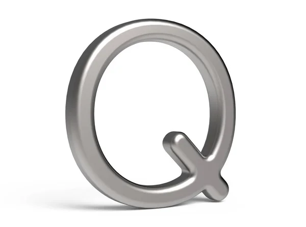 3D візуалізація металевий алфавіт Q — стокове фото