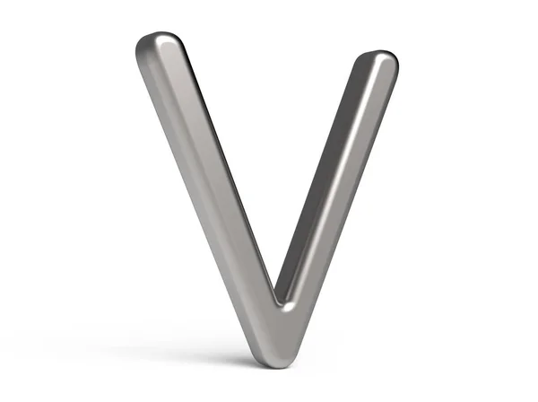 3D rendern metallisches Alphabet v — Stockfoto