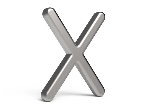 Rendering 3D alfabeto metallico X — Foto Stock