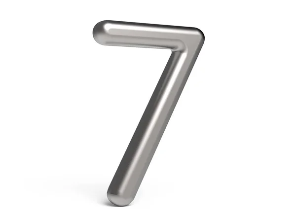 3d rendern metallische Zahl 7 — Stockfoto